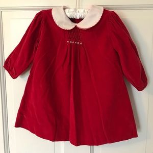 Petit Ami red corduroy dress